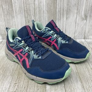 Women's Asics Gel Venture 8 Trail Running Sneaker Shoes Blue Pink - Size 9